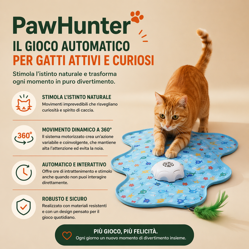 PawHunter™ - Gioco teaser automatico per gatti attivi